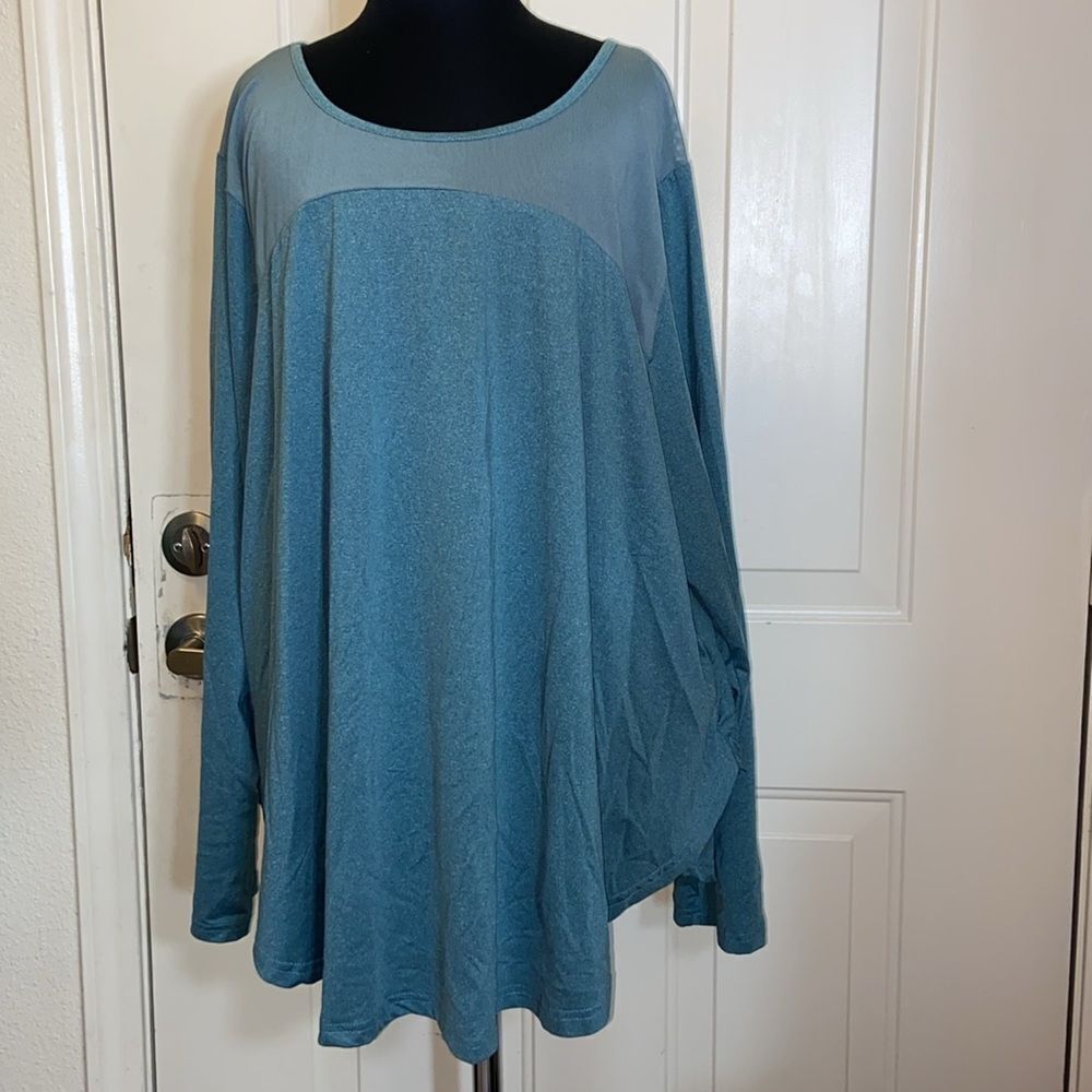 Blue Relaxed Boxy T-Shirt Plus Size 4X